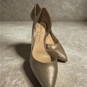 Jessica Simpson Shimmering Gold Heels